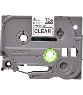 Brother TZe111 Cinta Laminada Original de Etiquetas - Texto negro sobre fondo transparente - Ancho 6mm x 8 metros