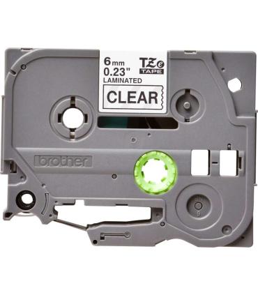 Brother TZe111 Cinta Laminada Original de Etiquetas - Texto negro sobre fondo transparente - Ancho 6mm x 8 metros