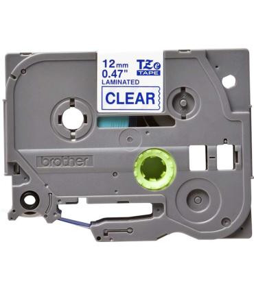 Brother TZe133 Cinta Laminada Original de Etiquetas - Texto azul sobre fondo transparente - Ancho 12mm x 8 metros