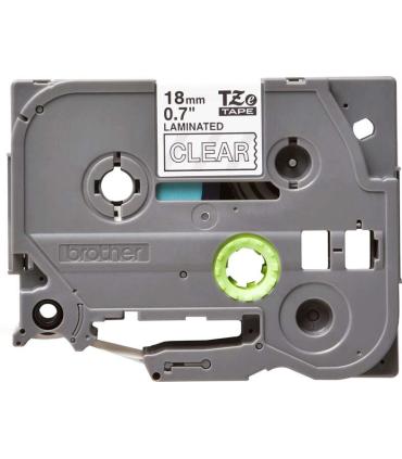 Brother TZe145 Cinta Laminada Original de Etiquetas - Texto blanco sobre fondo transparente - Ancho 18mm x 8 metros