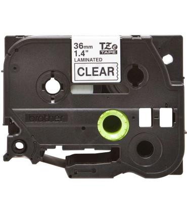 Brother TZe161 Cinta Laminada Original de Etiquetas - Texto negro sobre fondo transparente - Ancho 36mm x 8 metros