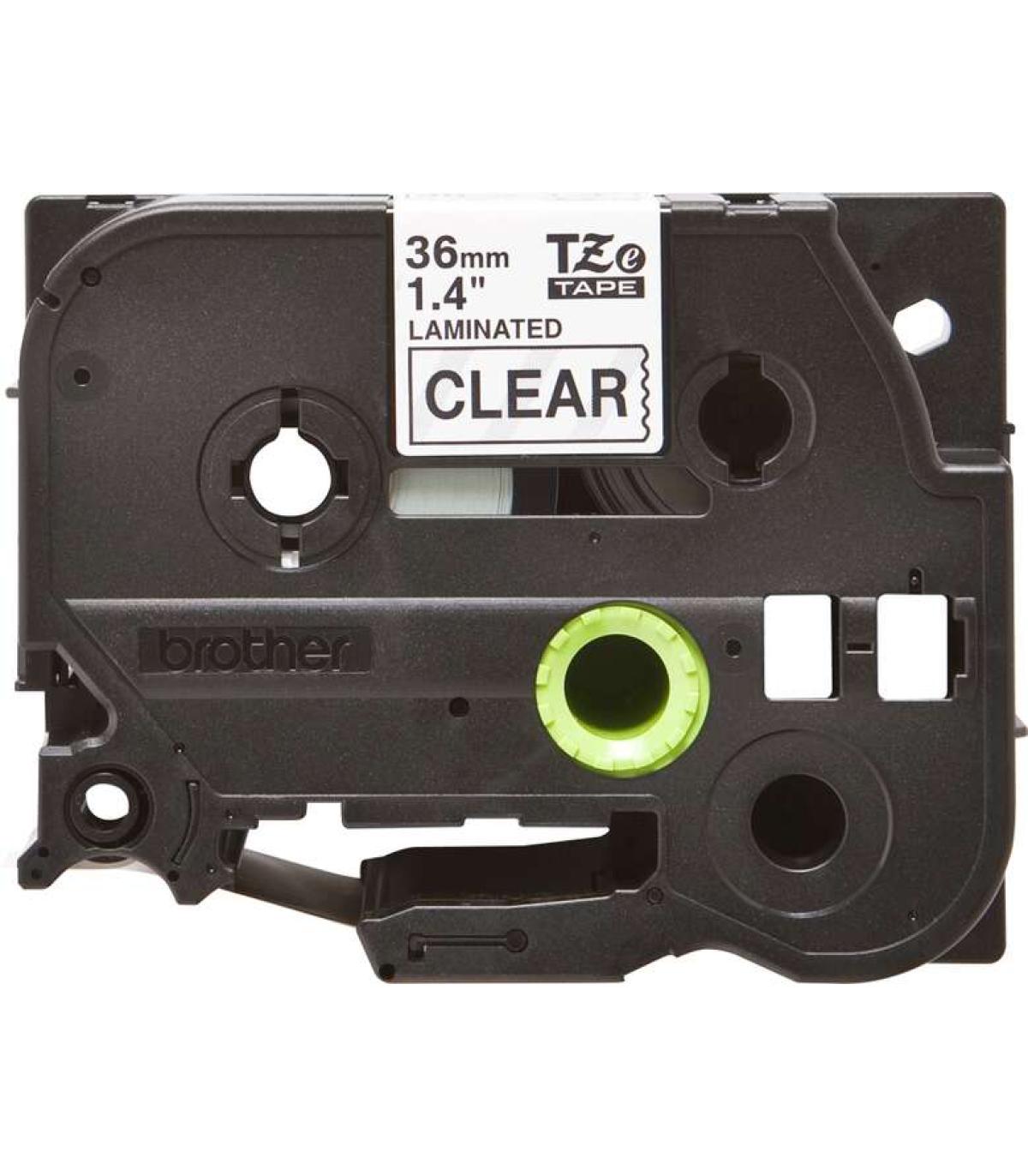 Brother TZe161 Cinta Laminada Original de Etiquetas - Texto negro sobre fondo transparente - Ancho 36mm x 8 metros