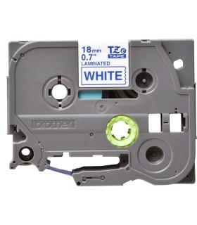 Brother TZe243 Cinta Laminada Original de Etiquetas - Texto azul sobre fondo blanco - Ancho 18mm x 8 metros