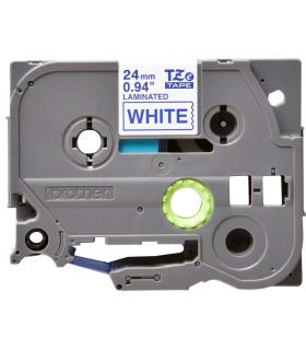 Brother TZe253 Cinta Laminada Original de Etiquetas - Texto azul sobre fondo blanco - Ancho 24mm x 8 metros