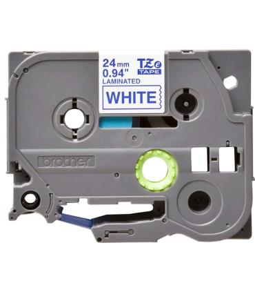 Brother TZe253 Cinta Laminada Original de Etiquetas - Texto azul sobre fondo blanco - Ancho 24mm x 8 metros