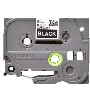 Brother TZe315 Cinta Laminada Original de Etiquetas - Texto blanco sobre fondo negro - Ancho 6mm x 8 metros