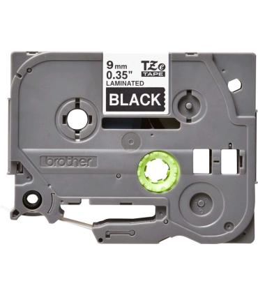 Brother TZe325 Cinta Laminada Original de Etiquetas - Texto blanco sobre fondo negro - Ancho 9mm x 8 metros