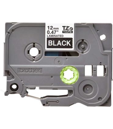 Brother TZe335 Cinta Laminada Original de Etiquetas - Texto blanco sobre fondo negro - Ancho 12mm x 8 metros