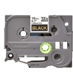 Brother TZe344 Cinta Laminada Original de Etiquetas - Texto dorado sobre fondo negro - Ancho 18mm x 8 metros