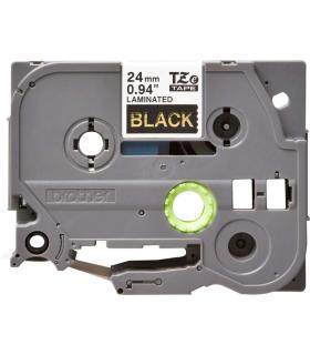 Brother TZe354 Cinta Laminada Original de Etiquetas - Texto dorado sobre fondo negro - Ancho 24mm x 8 metros