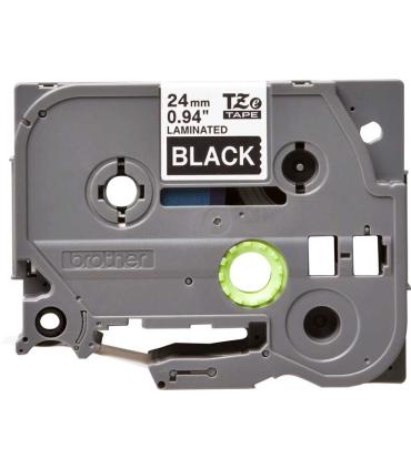 Brother TZe355 Cinta Laminada Original de Etiquetas - Texto blanco sobre fondo negro - Ancho 24mm x 8 metros