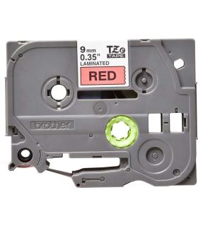 Brother TZe421 Cinta Laminada Original de Etiquetas - Texto negro sobre fondo rojo - Ancho 9mm x 8 metros