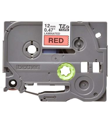 Brother TZe431 Cinta Laminada Original de Etiquetas - Texto negro sobre fondo rojo - Ancho 12mm x 8 metros