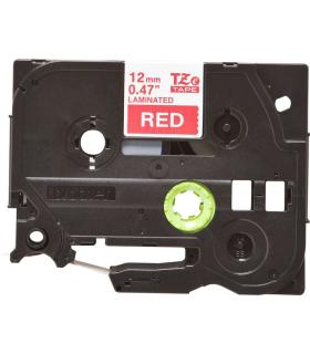 Brother TZe435 Cinta Laminada Original de Etiquetas - Texto blanco sobre fondo rojo - Ancho 12mm x 8 metros
