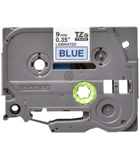 Brother TZe521 Cinta Laminada Original de Etiquetas - Texto negro sobre fondo azul - Ancho 9mm x 8 metros