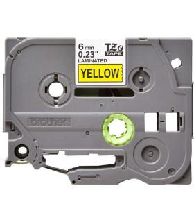Brother TZe611 Cinta Laminada Original de Etiquetas - Texto negro sobre fondo amarillo - Ancho 6mm x 8 metros