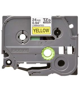 Brother TZe651 Cinta Laminada Original de Etiquetas - Texto negro sobre fondo amarillo - Ancho 24mm x 8 metros