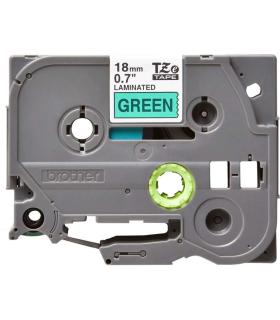 Brother TZe741 Cinta Laminada Original de Etiquetas - Texto negro sobre fondo verde - Ancho 18mm x 8 metros