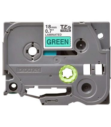 Brother TZe741 Cinta Laminada Original de Etiquetas - Texto negro sobre fondo verde - Ancho 18mm x 8 metros