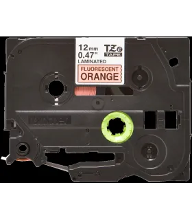 Brother TZeB31 Cinta Laminada Fluorescente Original de Etiquetas - Texto negro sobre fondo naranja - Ancho 12mm x 5 metros