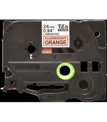 Brother TZeB51 Cinta Laminada Fluorescente Original de Etiquetas - Texto negro sobre fondo blanco - Ancho 24mm x 5 metros