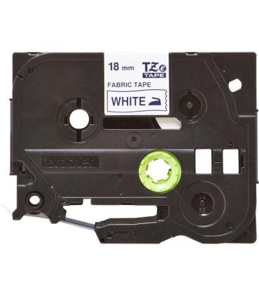 Brother TZeFA4 Cinta Textil Original de Etiquetas - Texto azul sobre fondo blanco - Ancho 18mm x 3 metros