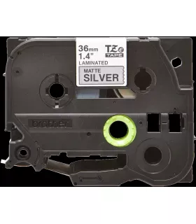 Brother TZeM961 Cinta Laminada Metalica Original de Etiquetas - Texto negro sobre fondo plata mate - Ancho 36mm x 8 metros