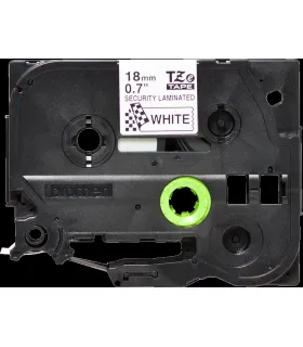 Brother TZeSE4 Cinta Laminada de Seguridad Original de Etiquetas - Texto negro sobre fondo blanco - Ancho 18mm x 8 metros