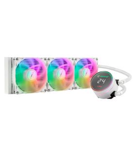 Unykach AquaStorm White 360 Refrigeracion Liquida - 3 Ventiladores 1800 RPM - Bomba con Alcance 2500 RPM - Display que Muestra..