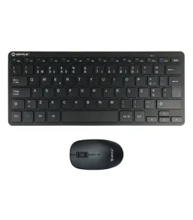 Unykach MK288 Pro Pack de Mini Teclado 79 Teclas Inalambrico + Raton 1200ppp, Inalambrico, 3 Botones, Uso Ambidiestro - Idioma..