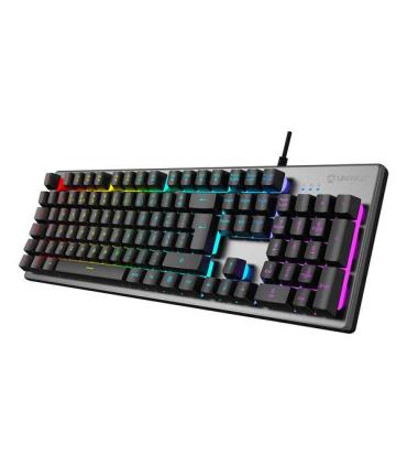 Unykach Nova K244 Teclado Gaming USB (Portugues) - Iluminacion RGB Ajustable - 105 Teclas - Cable de 1.60m - Color Gris/Negro
