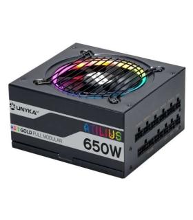 Unykach Atilius RGB Black 650W Fuente de Alimentacion 650W ATX 2.31 - Iluminacion RGB - Full Modular - PFC Activo - Ventilador..