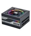 Unykach Atilius RGB Black 650W Fuente de Alimentacion 650W ATX 2.31 - Iluminacion RGB - Full Modular - PFC Activo - Ventilador 1