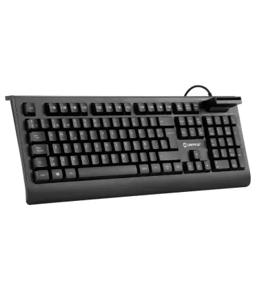 Unykach KB918 Teclado USB con Lector Inteligente de Tipo PC/SC 2.0 como DNIe o Tarjeta Sanitaria - Idioma Portugues - Color Negr