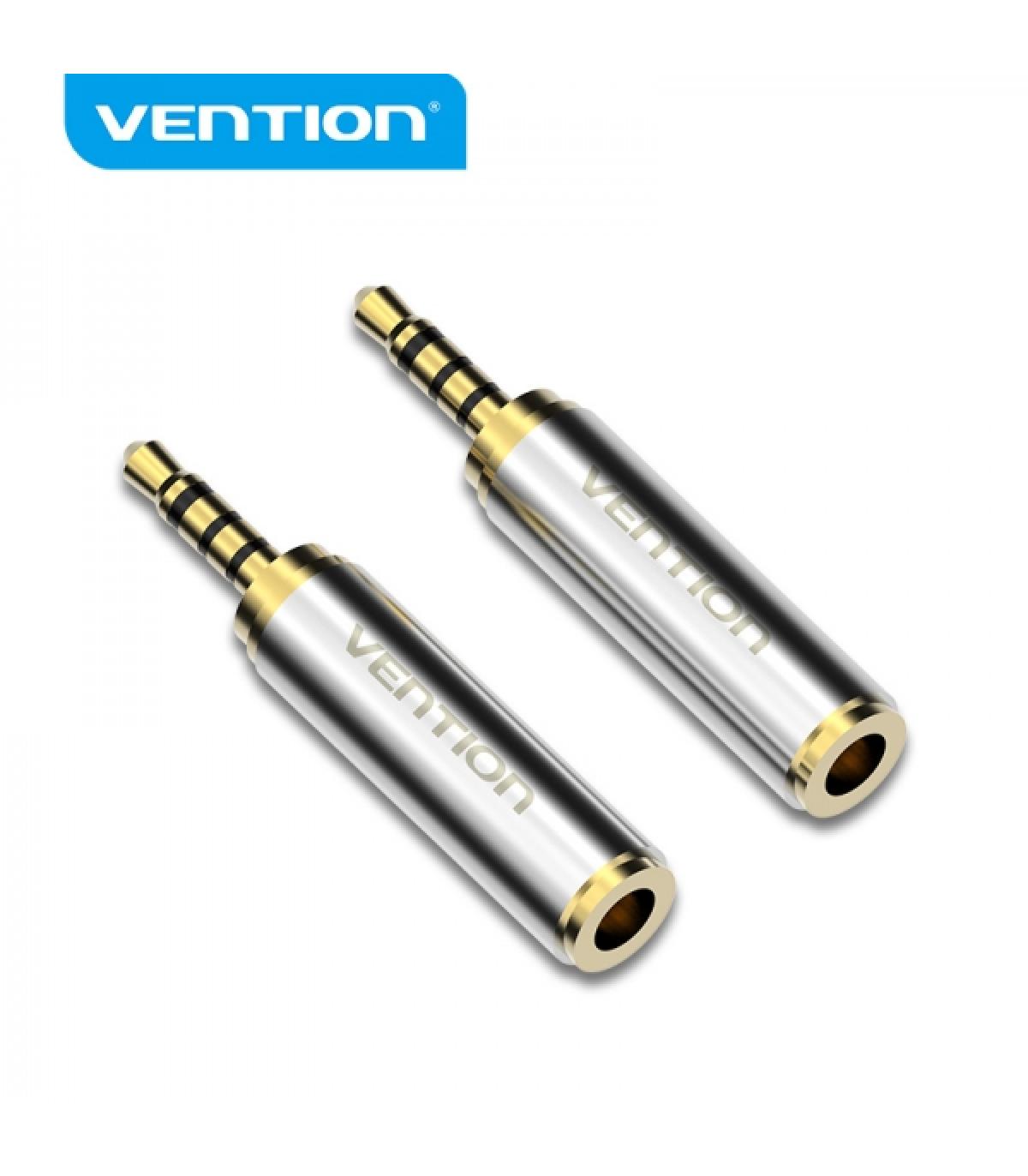 Vention Adaptador Jack 2.5 Macho a Jack 3.5 Hembra - Color Plata