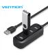 Vention HUB 4 en 1 USB2.0 a 4xUSB2.0 - 0.5m - Color Negro