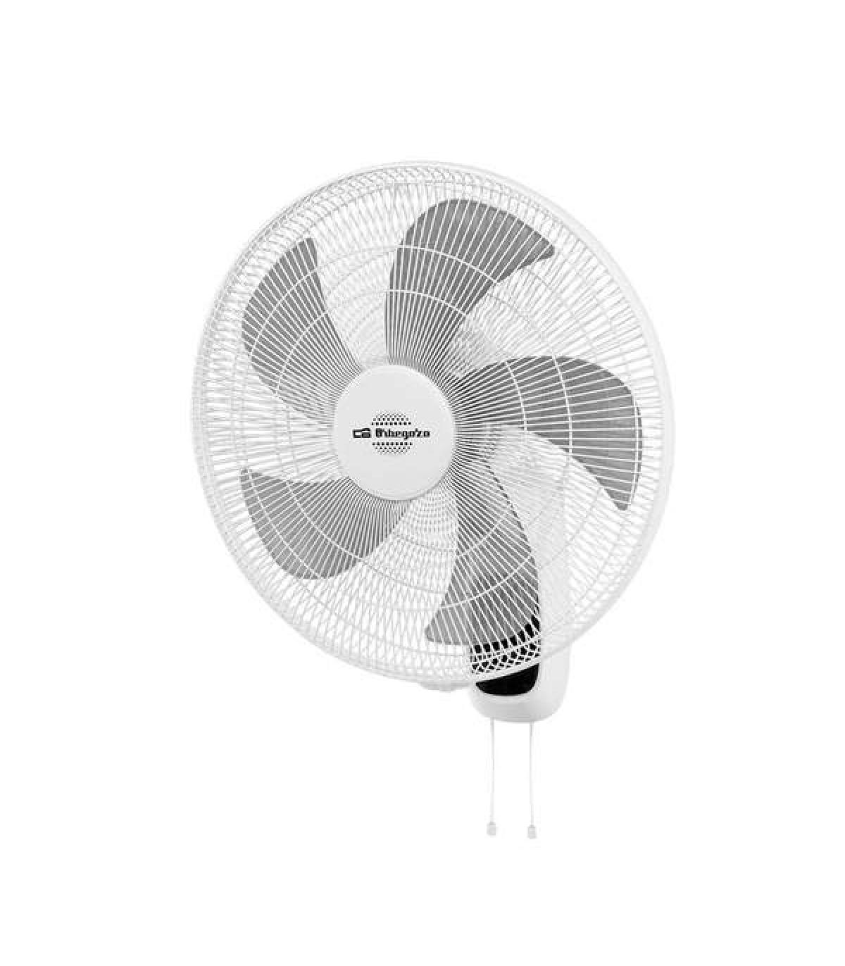 Orbegozo WF 0146 Ventilador de Pared - Potente Motor de 60W - Cabezal Inclinable y Movimiento Oscilante - Diametro de 45cm y 3..