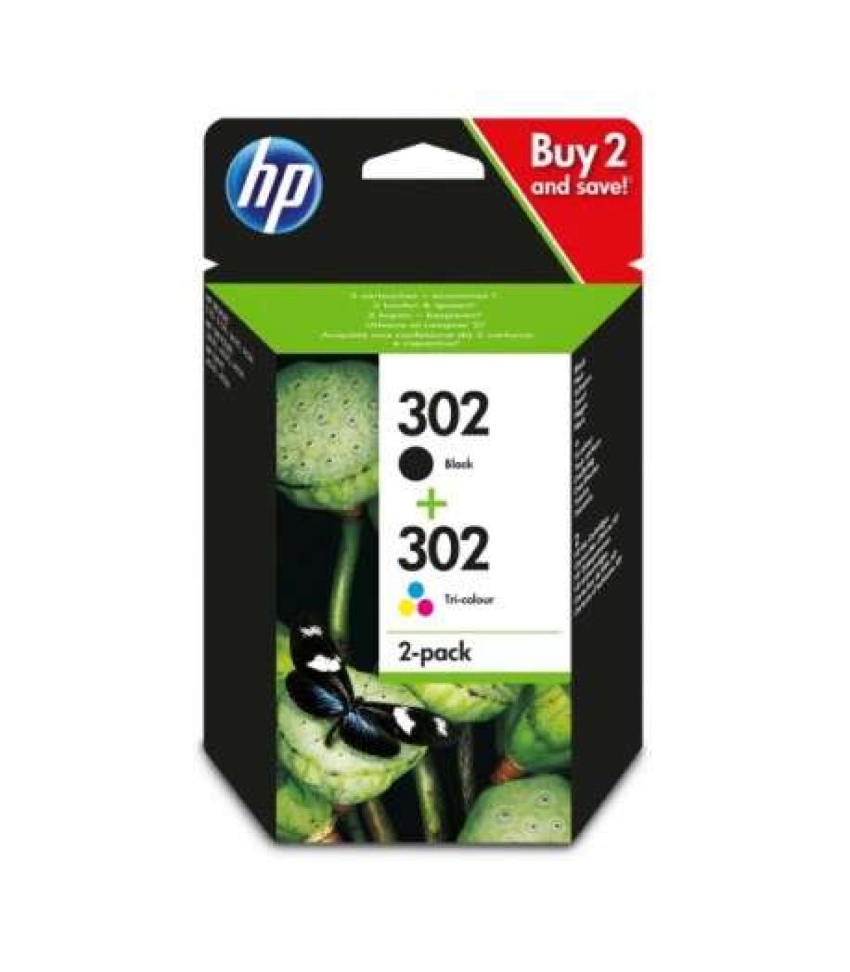 HP 302 Negro + Color Pack de 2 Cartuchos de Tinta Originales - X4D37AE