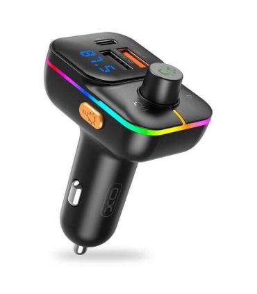 XO Transmisor Bluetooth 5.0 FM - 2x USB- A, 1x USB-C 25W PD - Pantalla Led - Funcion Manos Libres