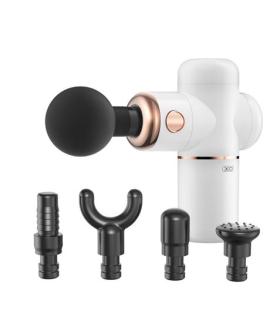 XO Masajeador Portatil - Bateria 3000mAh - Cargador Tipo C - 4 Accesorios Incluidos - Color Blanco