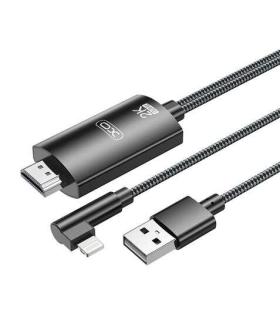 XO Adaptador de Cable Lightning A Hdmi - Longitud de 1.8m - Soporte de Resolucion 2K(60Hz)/1080P - Intercambio de Datos y Audio.