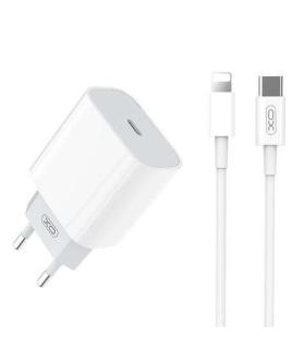 XO L77 Pack Cargador de Corriente 1x USB-C 20W Carga Rapida + Cable USB-C a Lightning 1m