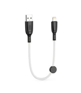 XO Cable NB247 Carga Rapida USB - Lightning - 6A - 25cm con Clip - Color Blanco