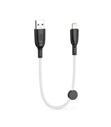 XO Cable NB247 Carga Rapida USB - Lightning - 6A - 25cm con Clip - Color Blanco