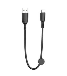 XO Cable NB247 Carga Rapida USB - Micro USB - 6A - 25cm con Clip - Color Negro