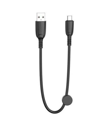 XO Cable NB247 Carga Rapida USB - Micro USB - 6A - 25cm con Clip - Color Negro