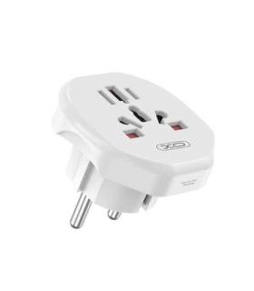 XO Enchufe de Pared Universal - Proteccion Infantil - 250V - 10Amp - 2500W - 58.2x55.6x49.4mm - Color Blanco