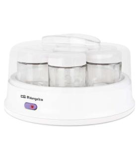 Orbegozo YU 2350 Yogurtera Casera - Prepara Yogures Cremosos y Naturales en Casa - 7 Vasos de Cristal de 200ml - Temperatura Con