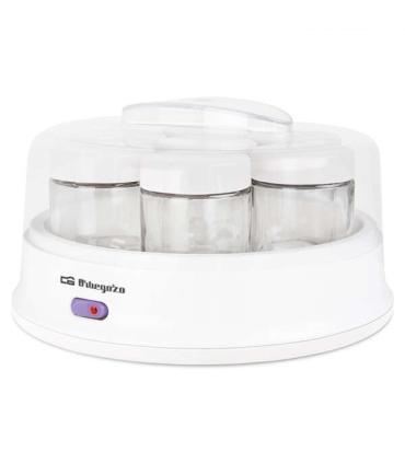 Orbegozo YU 2350 Yogurtera Casera - Prepara Yogures Cremosos y Naturales en Casa - 7 Vasos de Cristal de 200ml - Temperatura Con