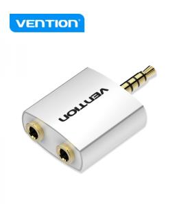Vention Adaptador Audio Jack 3.5 Macho a 2x Jack 3.5 Hembra - Color Blanco